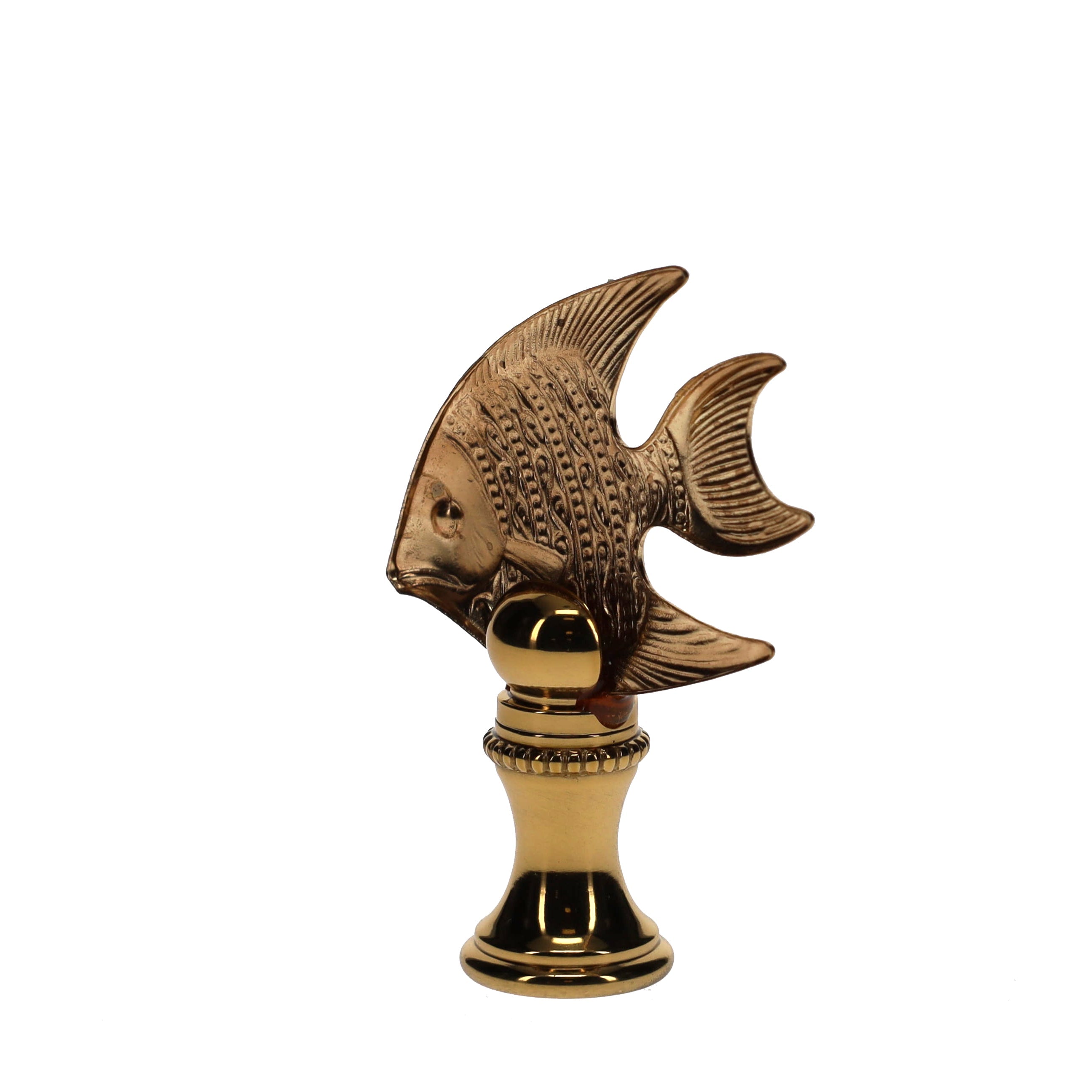 2" Tall Brass Finial Tropical Fish 1/4-27F Tap (15109)