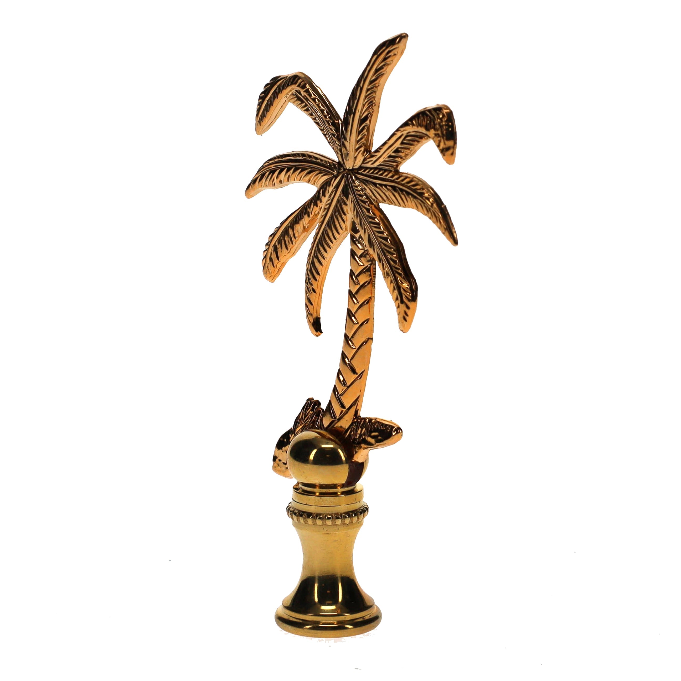 3-1/2" Tall Brass Finial Palm Tree 1/4-27F Tap (15110)