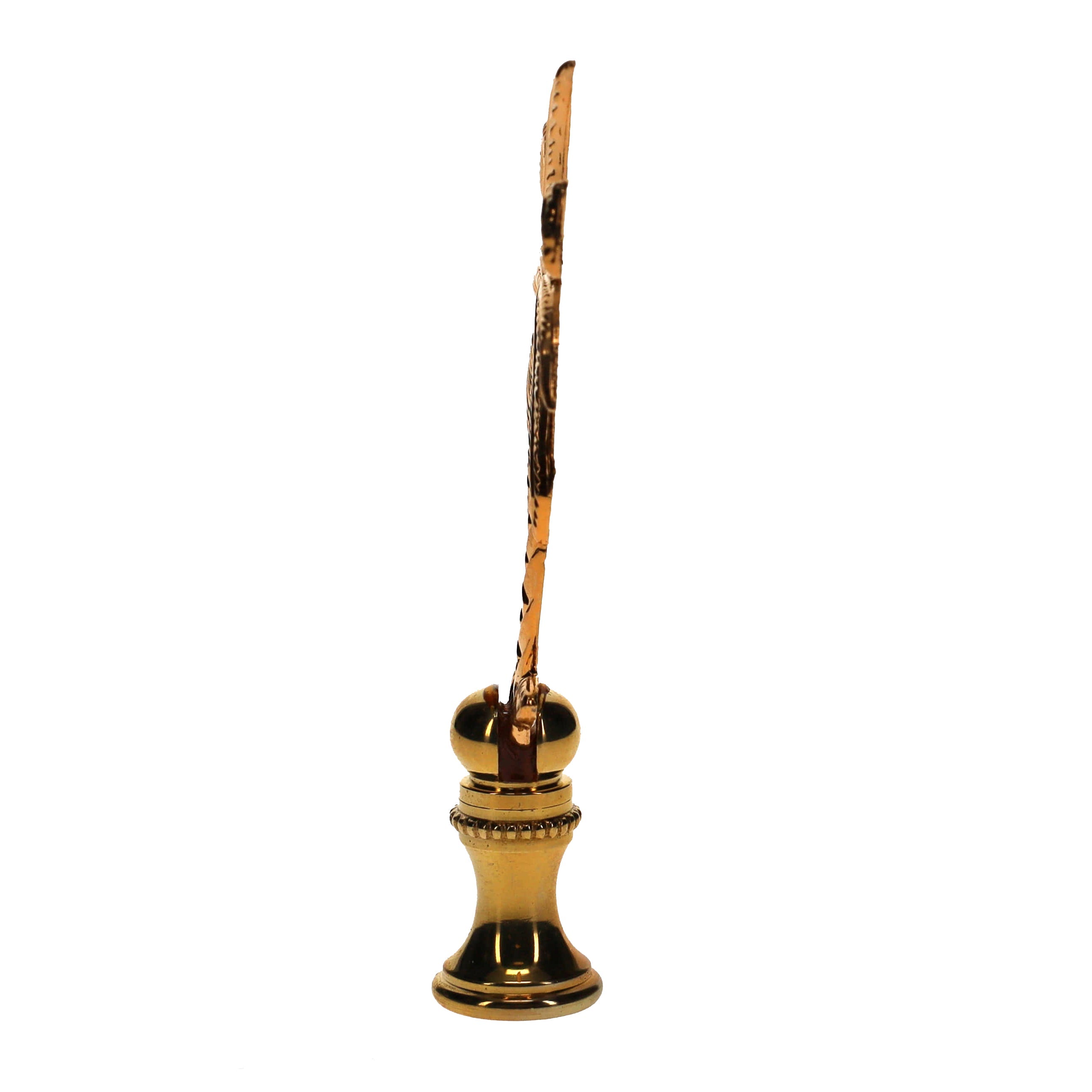 3-1/2" Tall Brass Finial Palm Tree 1/4-27F Tap (15110)