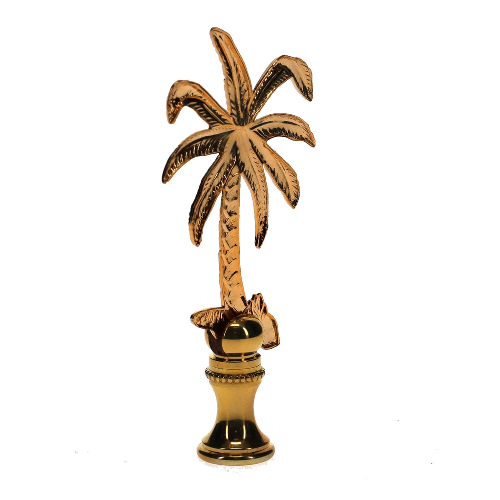 3-1/2" Tall Brass Finial Palm Tree 1/4-27F Tap (15110)