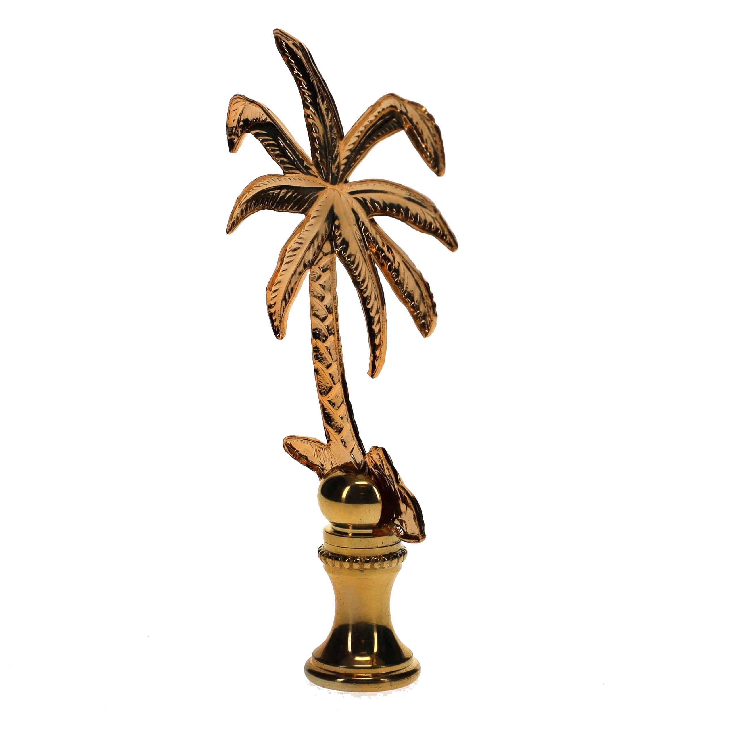 3-1/2" Tall Brass Finial Palm Tree 1/4-27F Tap (15110)