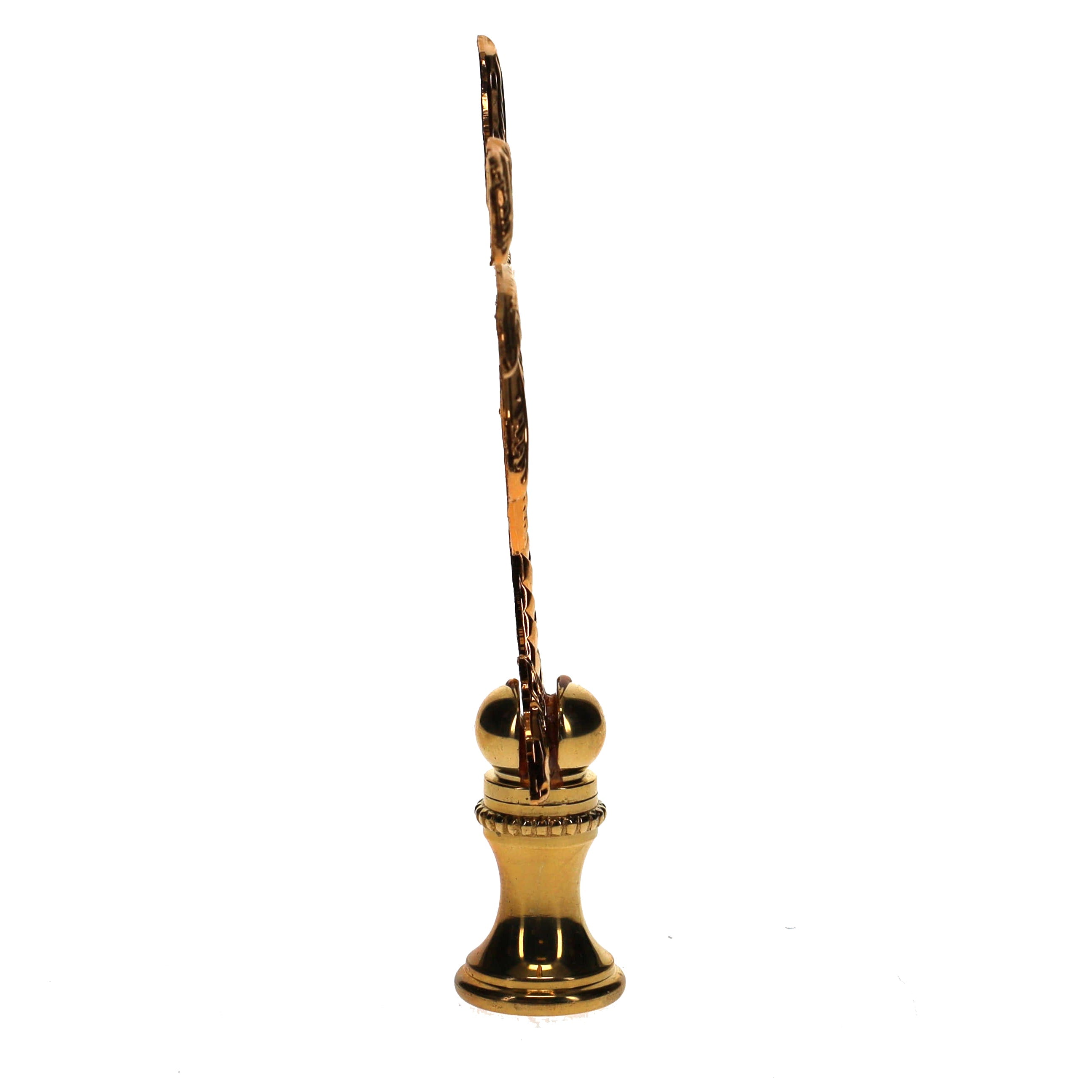 3-1/2" Tall Brass Finial Palm Tree 1/4-27F Tap (15110)
