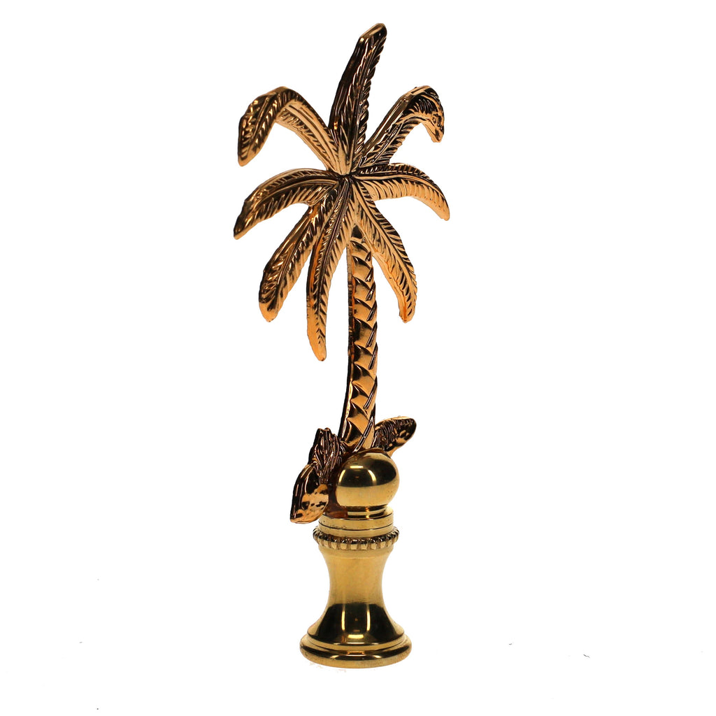 3-1/2" Tall Brass Finial Palm Tree 1/4-27F Tap (15110)