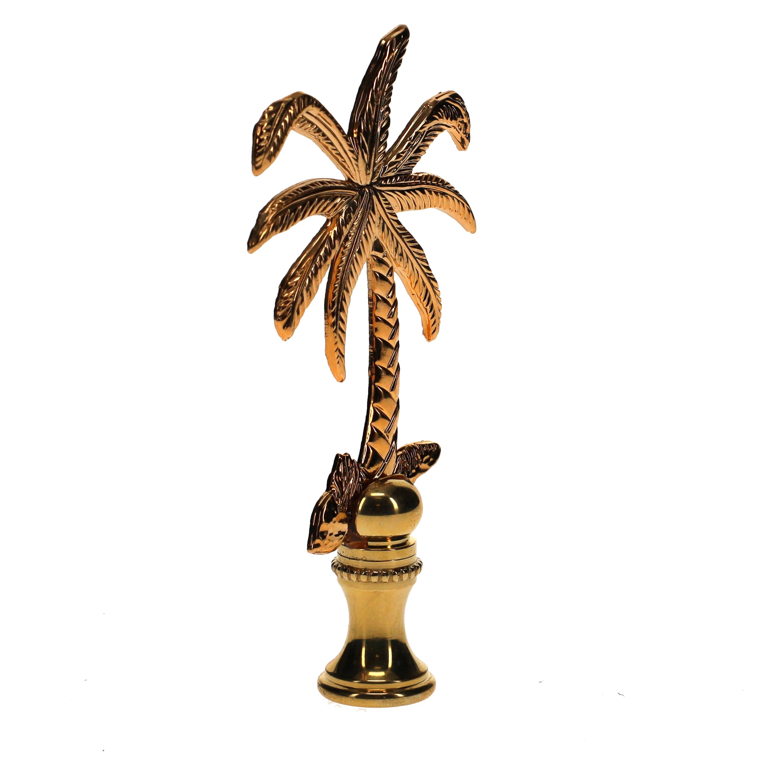 3-1/2" Tall Brass Finial Palm Tree 1/4-27F Tap (15110)