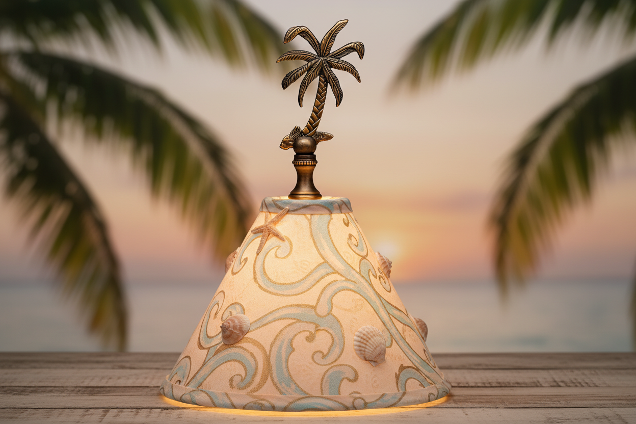 3-1/2" Tall Brass Finial Palm Tree Dark Bronze Finish 1/4-27F Tap (15111)