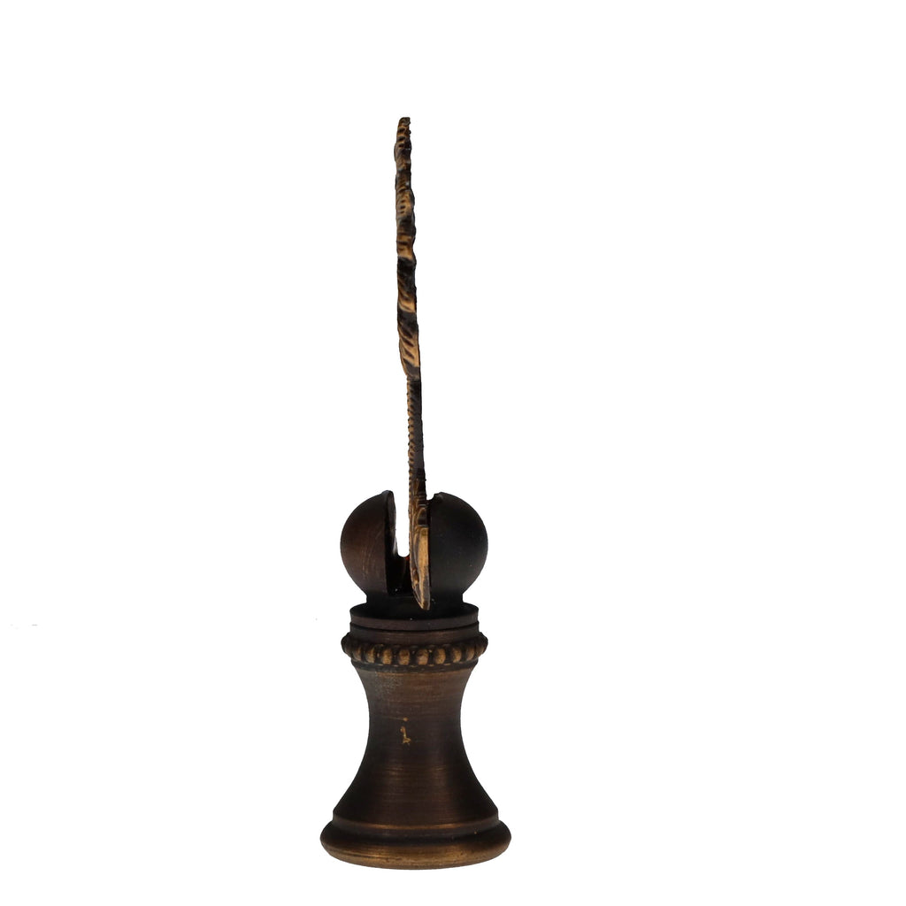 2-3/8" Tall Brass Finial Palm Trees Dark Bronze Finish 1/4-27F Tap (15112)
