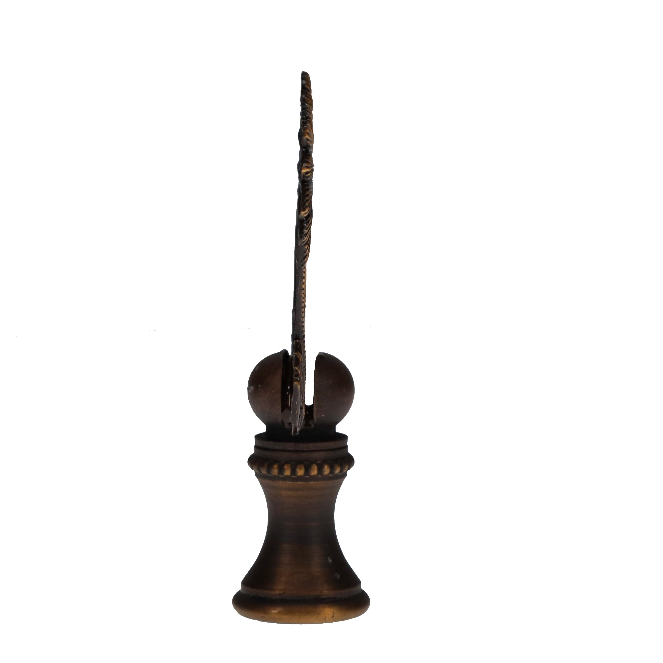 2-3/8" Tall Brass Finial Palm Trees Dark Bronze Finish 1/4-27F Tap (15112)