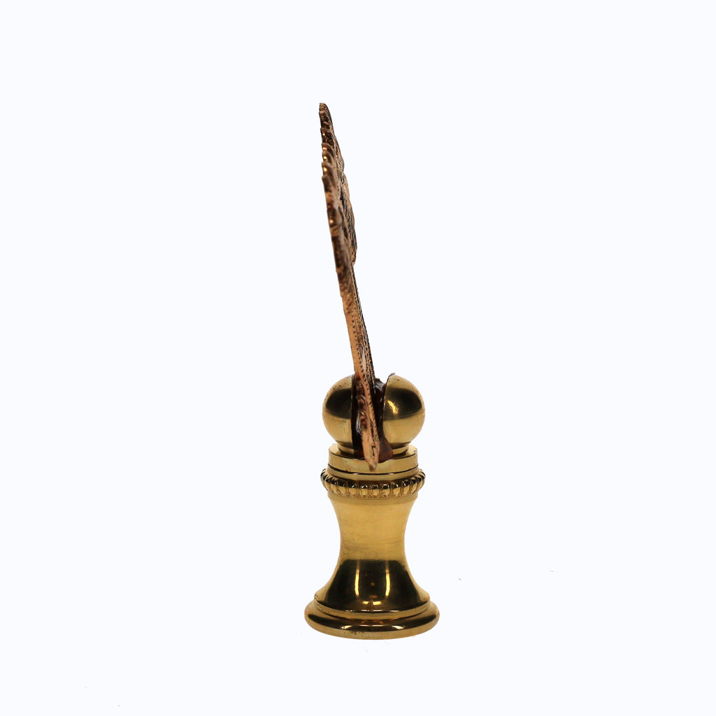 2-3/8" Tall Brass Finial Palm Trees 1/4-27F Tap (15113)