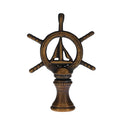 2-3/8" Tall Brass Finial Ship's Wheel, Helm, Dark Bronze Finish 1/4-27F Tap (15114)