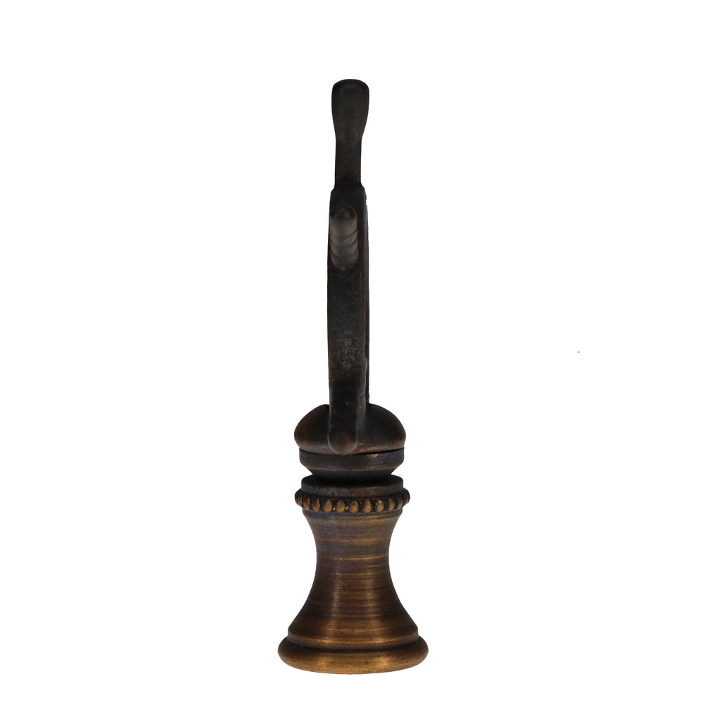 2-3/8" Tall Brass Finial Ship's Wheel, Helm, Dark Bronze Finish 1/4-27F Tap (15114)
