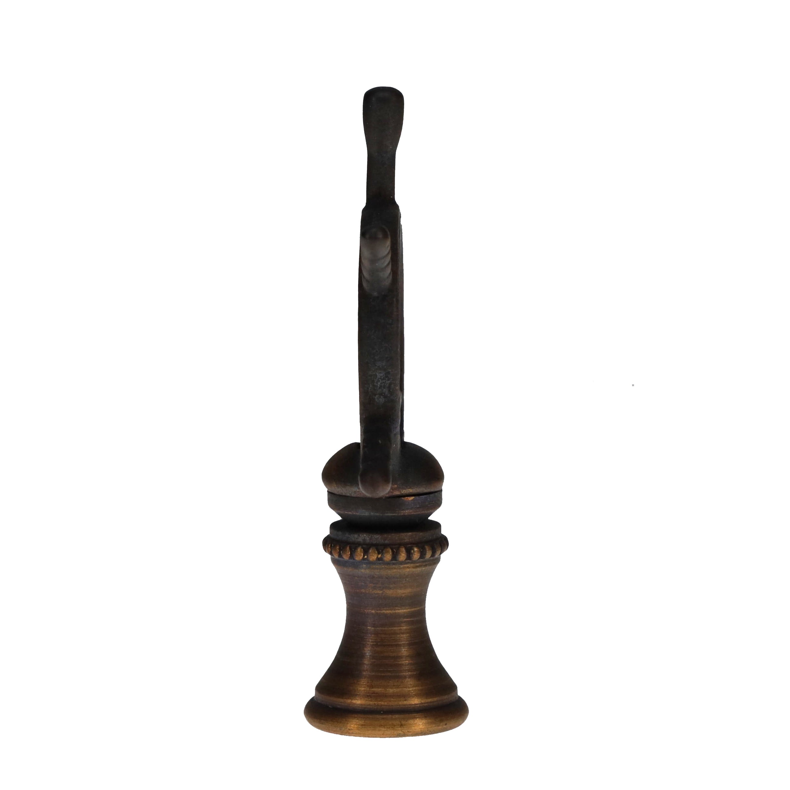2-3/8" Tall Brass Finial Ship's Wheel, Helm, Dark Bronze Finish 1/4-27F Tap (15114)