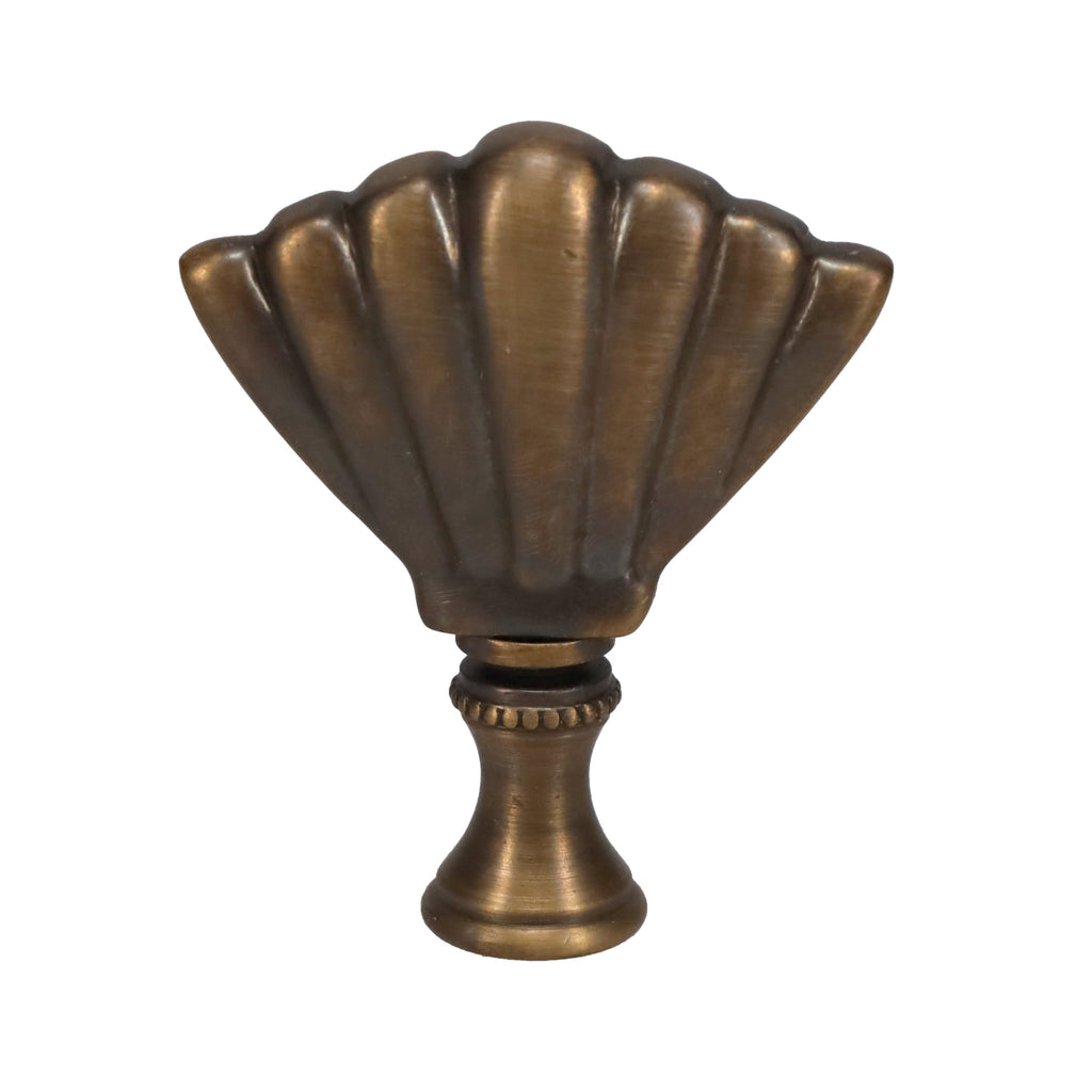 2-1/4" Tall Brass Finial Clam Shell, Dark Bronze Finish 1/4-27F Tap (15115)
