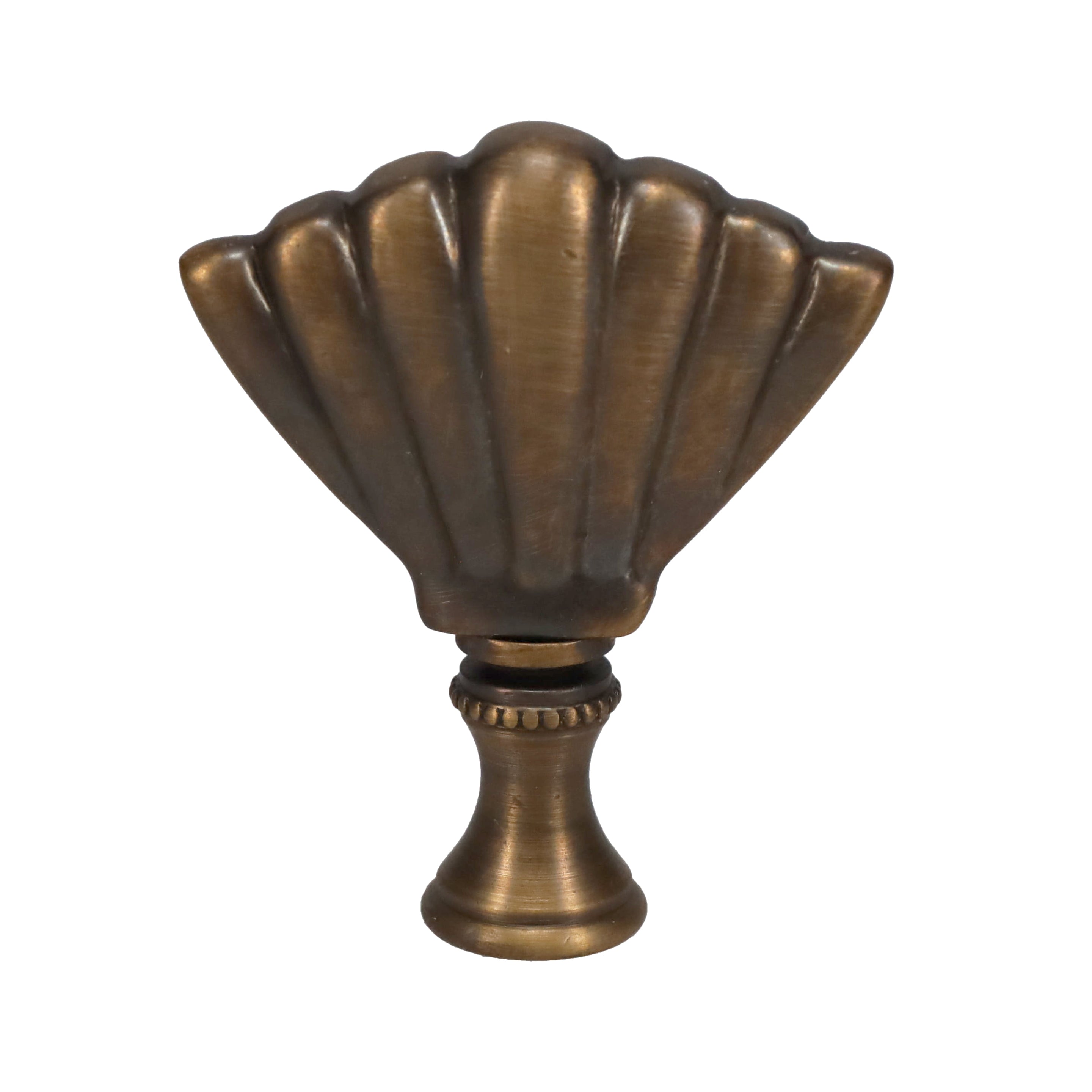 2-1/4" Tall Brass Finial Clam Shell, Dark Bronze Finish 1/4-27F Tap (15115)