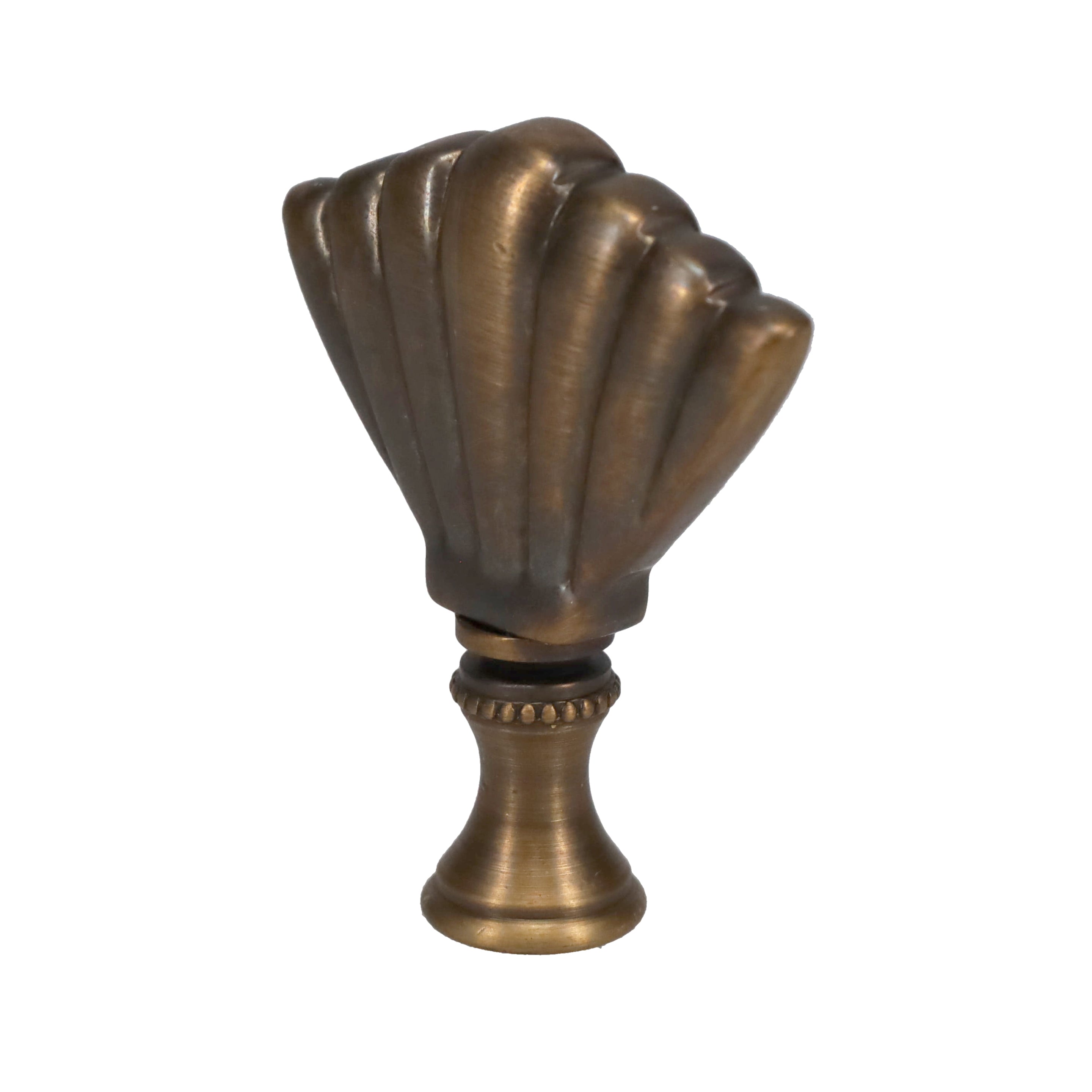 2-1/4" Tall Brass Finial Clam Shell, Dark Bronze Finish 1/4-27F Tap (15115)