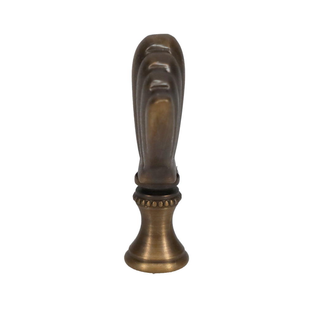 2-1/4" Tall Brass Finial Clam Shell, Dark Bronze Finish 1/4-27F Tap (15115)