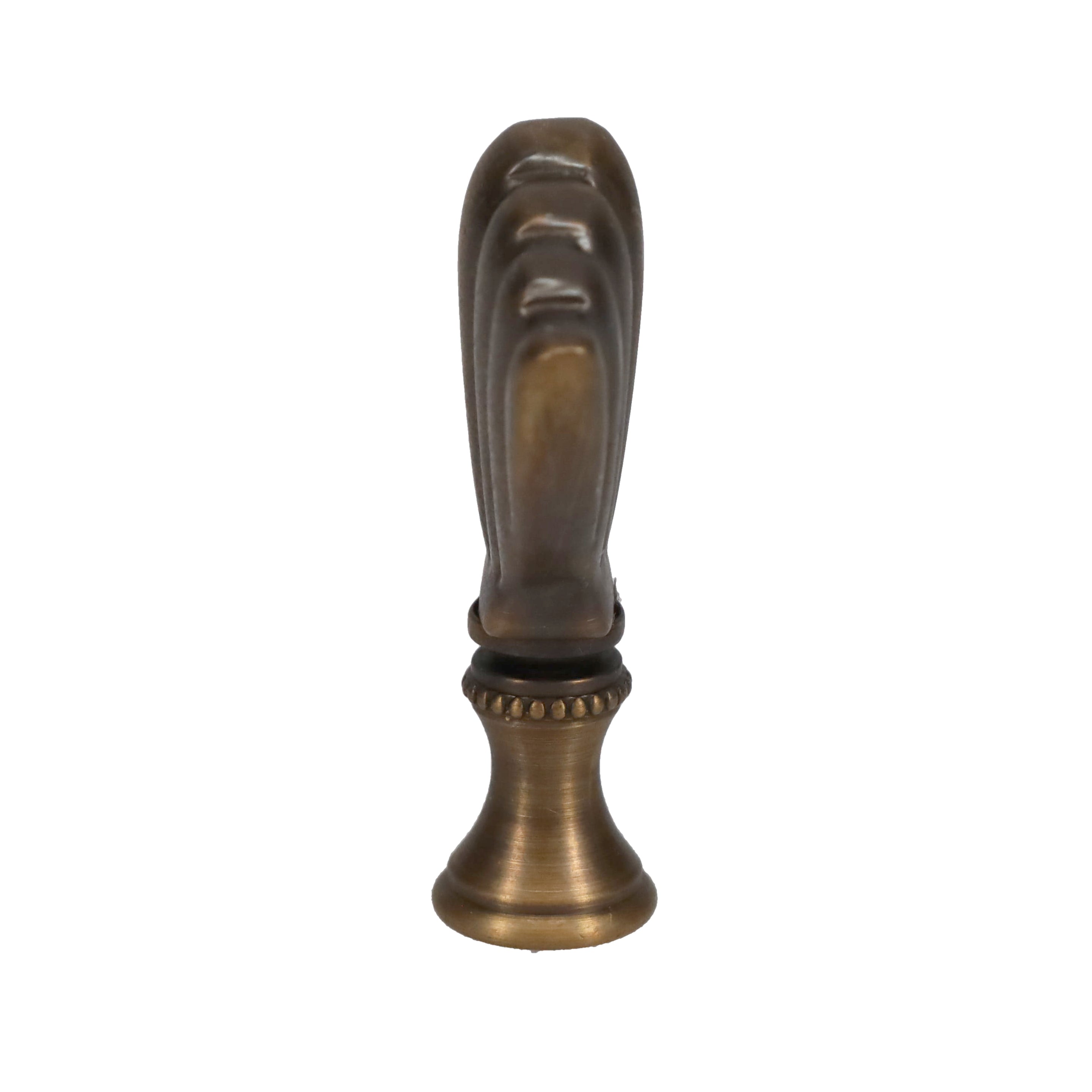 2-1/4" Tall Brass Finial Clam Shell, Dark Bronze Finish 1/4-27F Tap (15115)