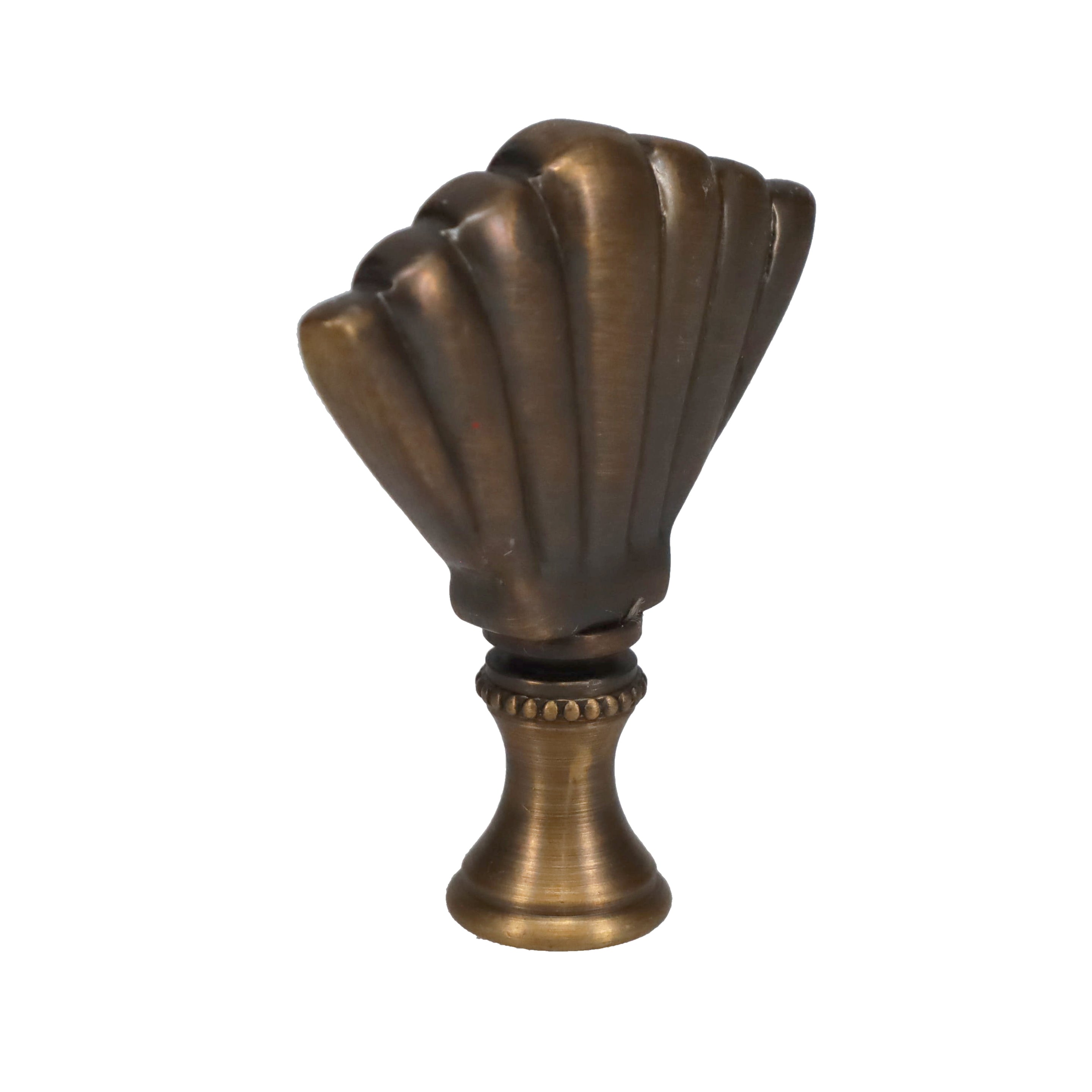 2-1/4" Tall Brass Finial Clam Shell, Dark Bronze Finish 1/4-27F Tap (15115)