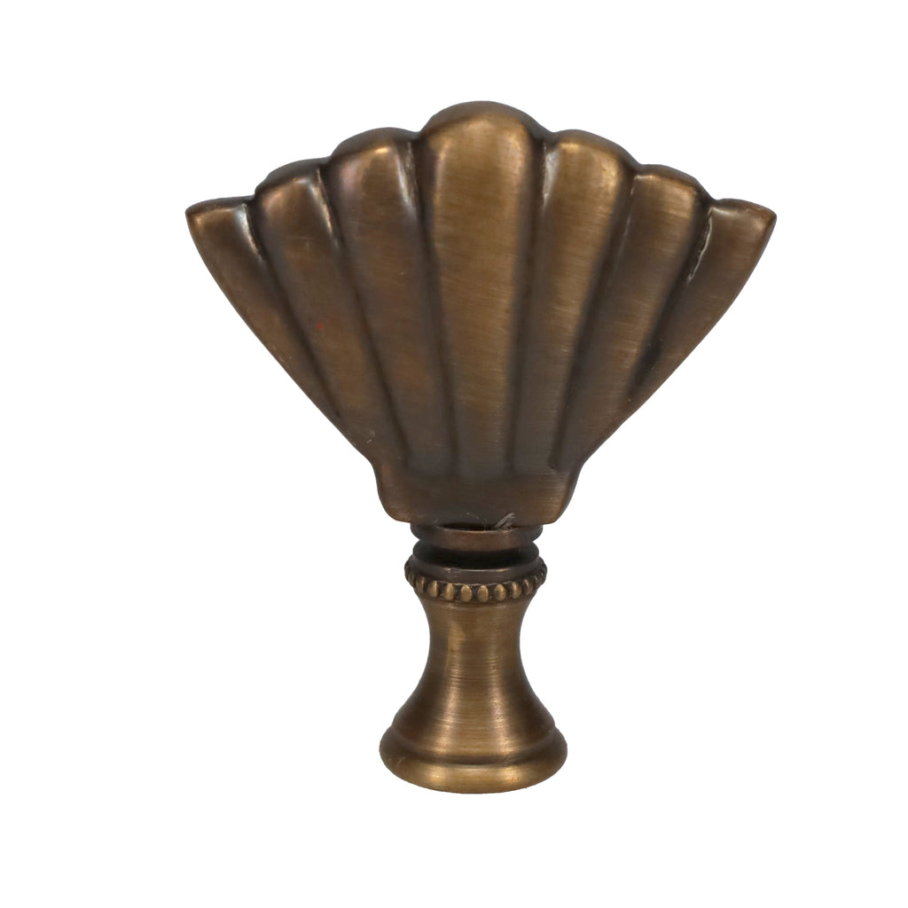 2-1/4" Tall Brass Finial Clam Shell, Dark Bronze Finish 1/4-27F Tap (15115)