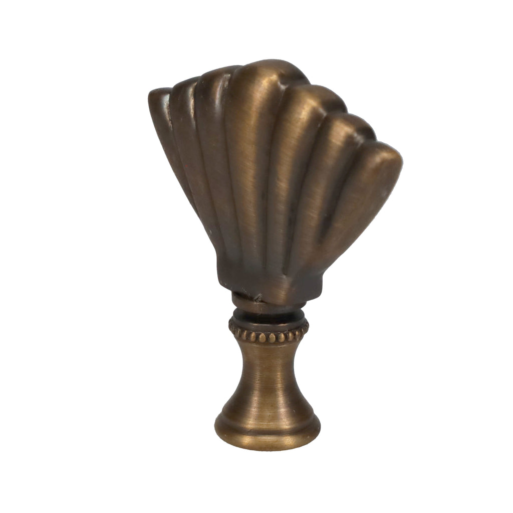 2-1/4" Tall Brass Finial Clam Shell, Dark Bronze Finish 1/4-27F Tap (15115)