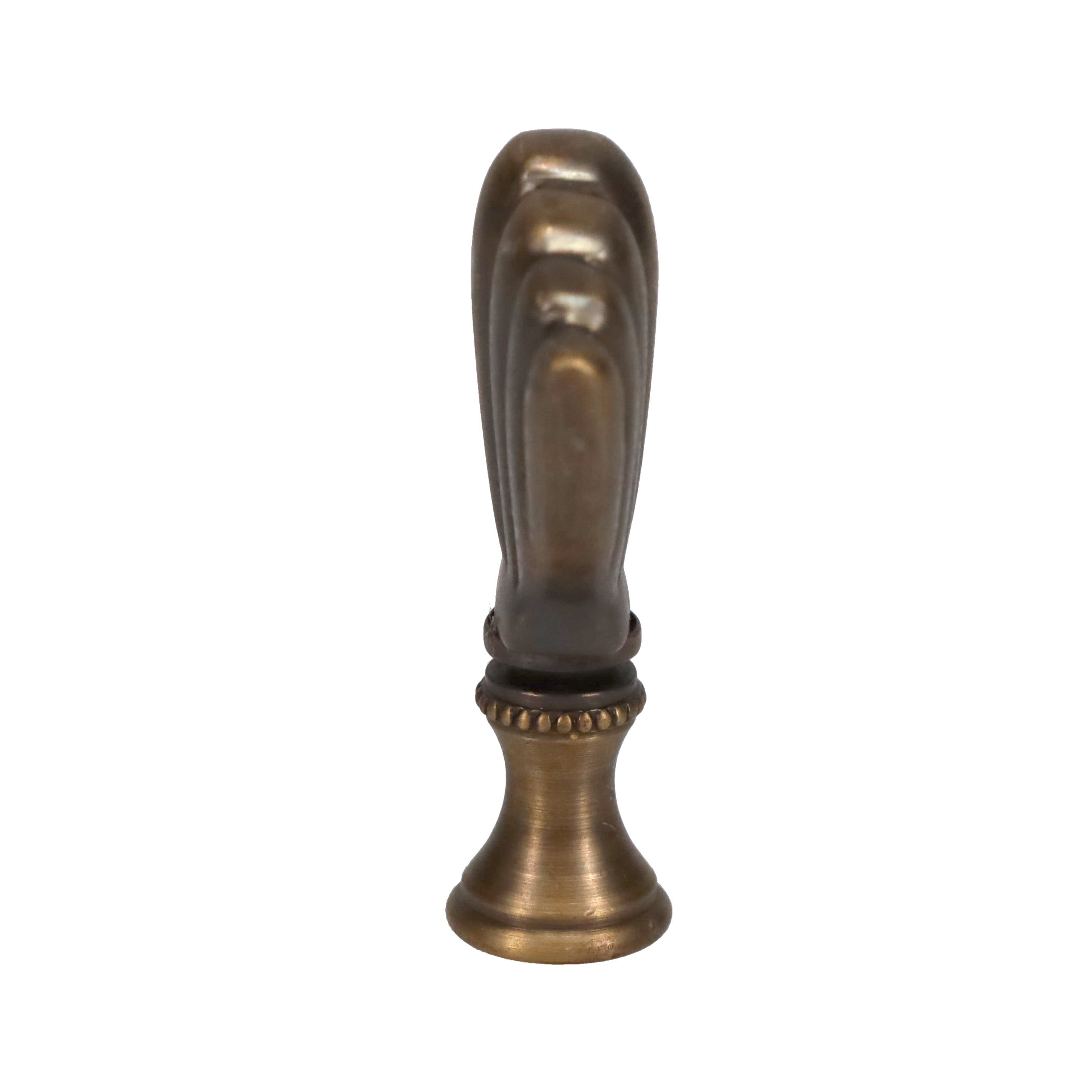 2-1/4" Tall Brass Finial Clam Shell, Dark Bronze Finish 1/4-27F Tap (15115)