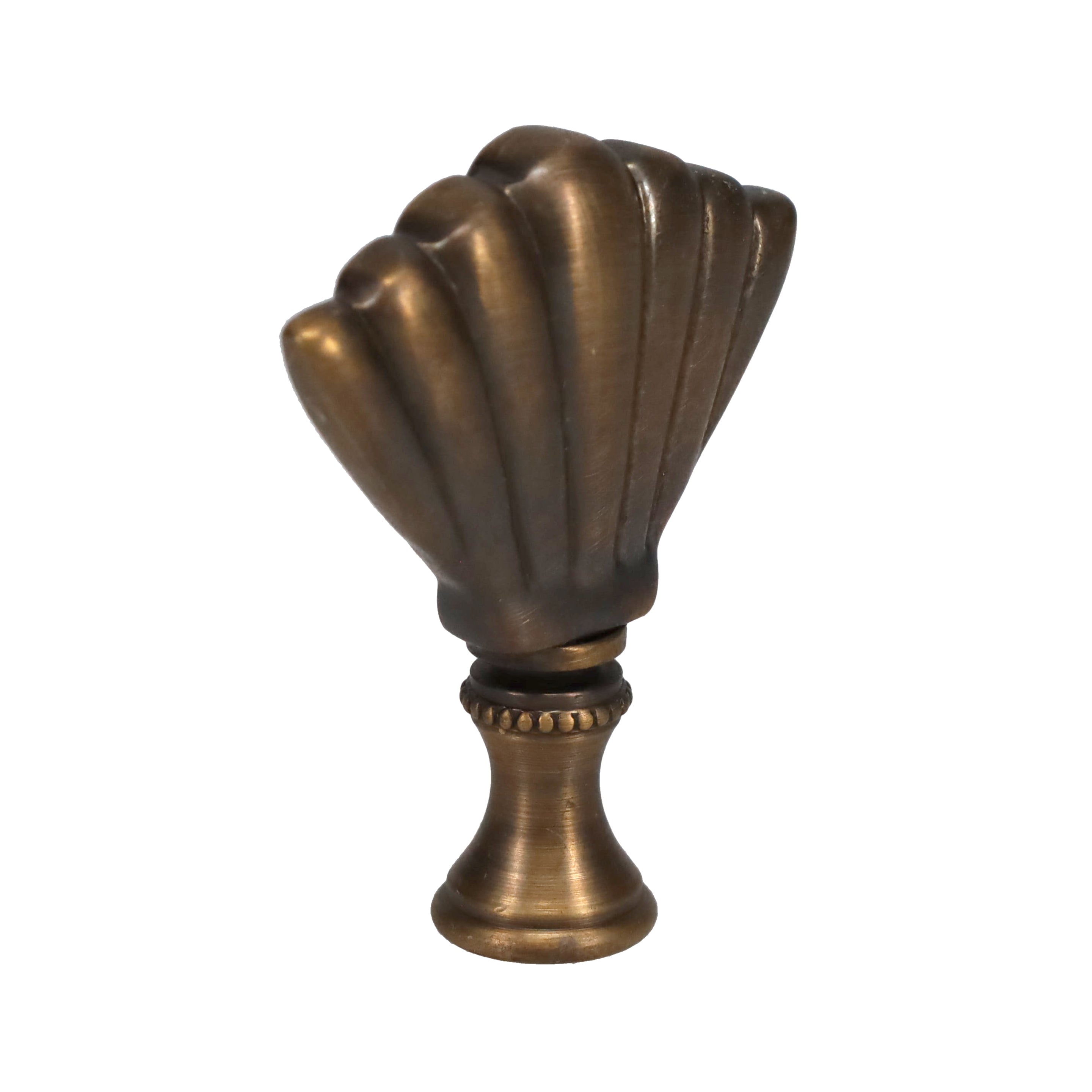 2-1/4" Tall Brass Finial Clam Shell, Dark Bronze Finish 1/4-27F Tap (15115)