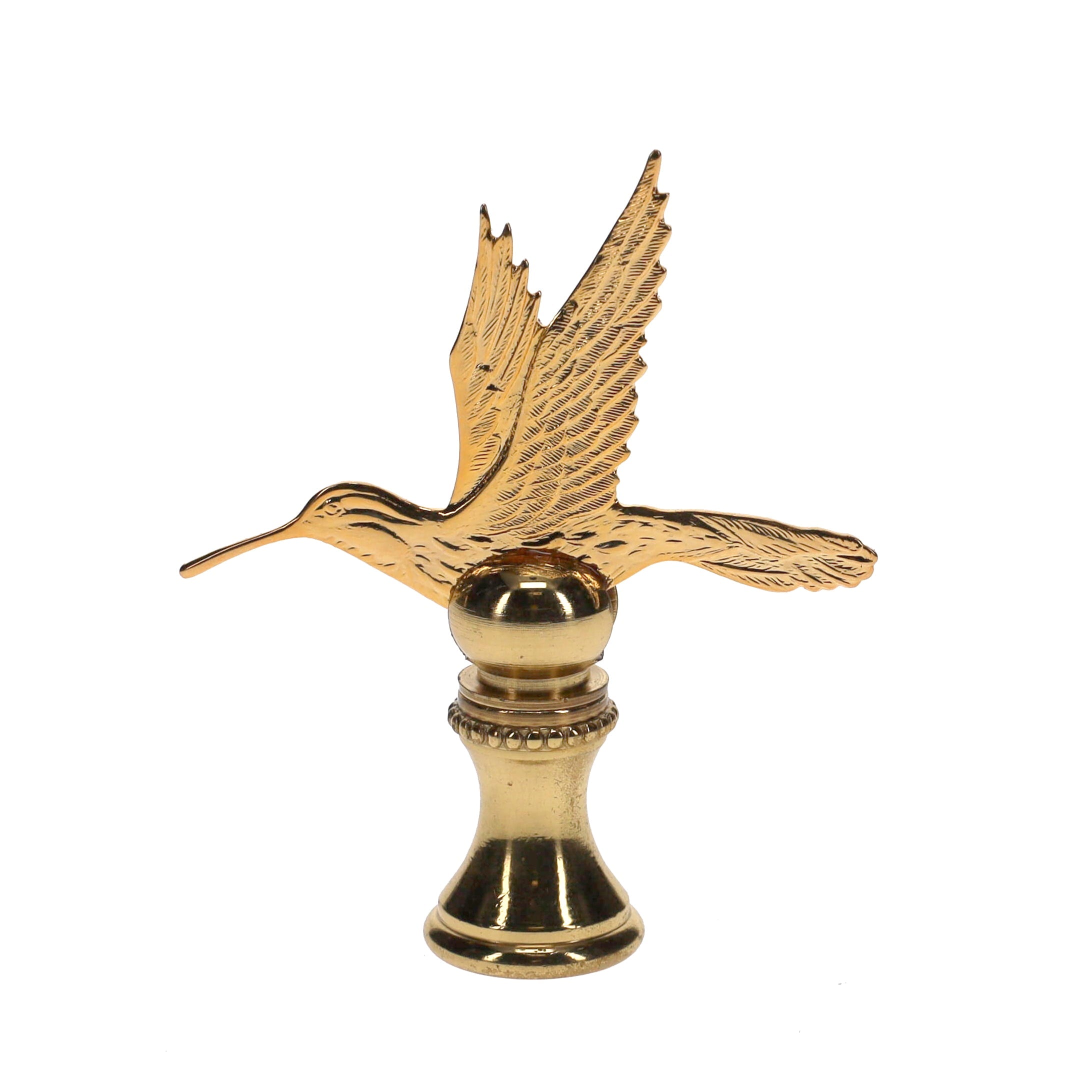 2-1/2" Tall Brass Finial Hummingbird 1/4-27F Tap (15123)