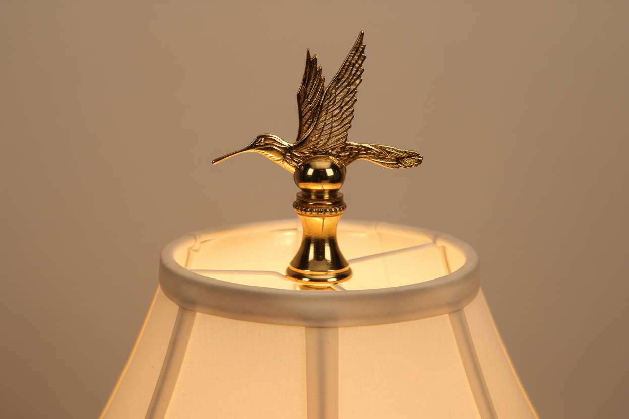 2-1/2" Tall Brass Finial Hummingbird 1/4-27F Tap (15123)