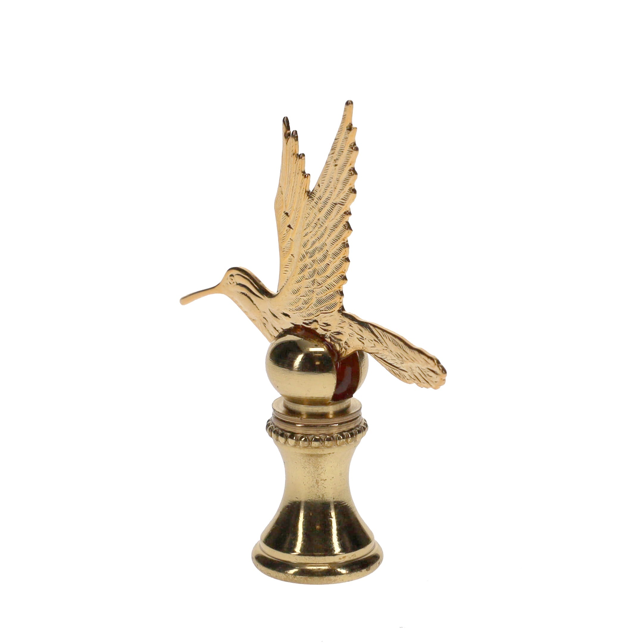2-1/2" Tall Brass Finial Hummingbird 1/4-27F Tap (15123)