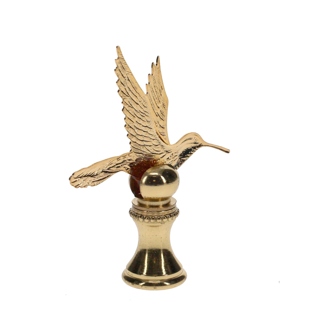 2-1/2" Tall Brass Finial Hummingbird 1/4-27F Tap (15123)