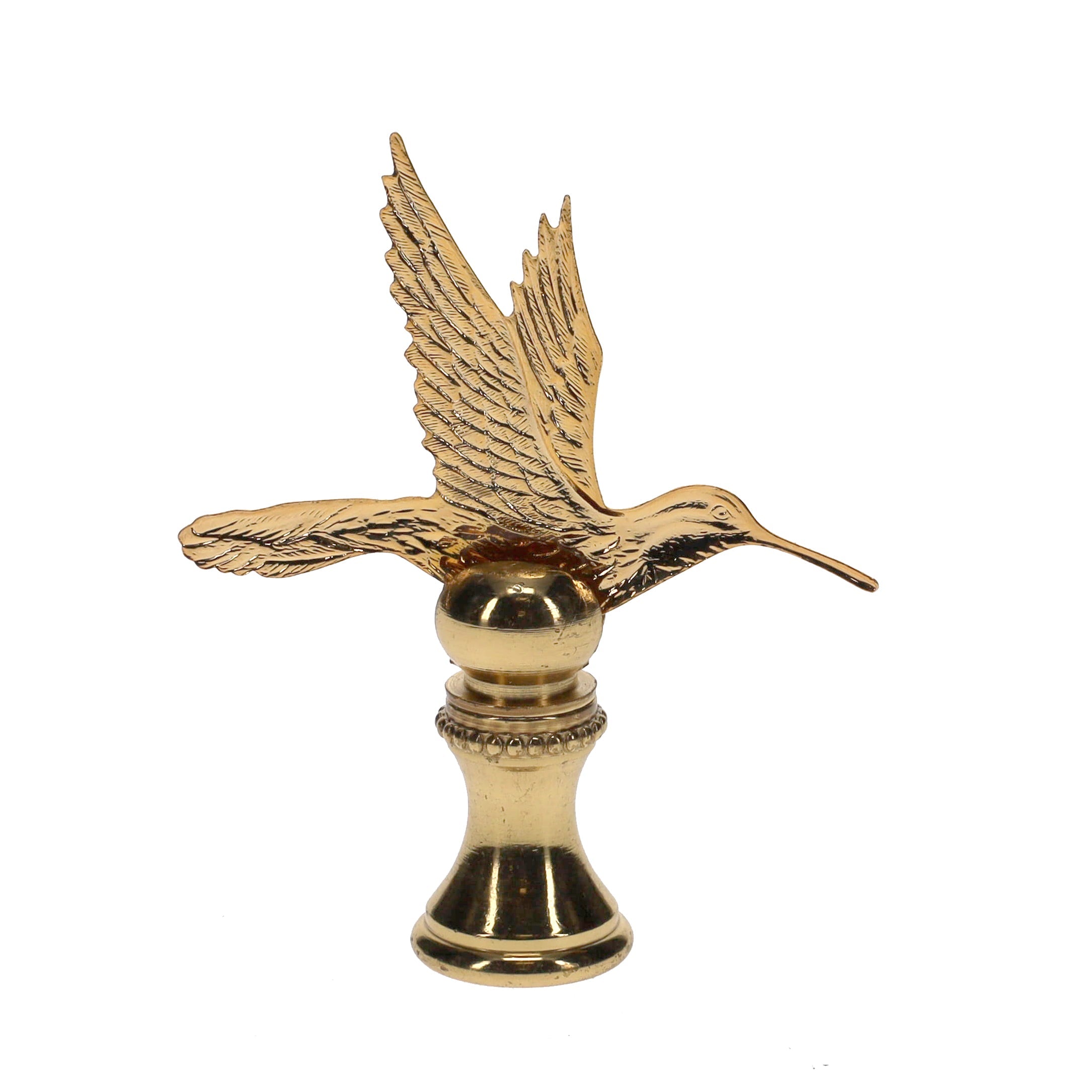 2-1/2" Tall Brass Finial Hummingbird 1/4-27F Tap (15123)