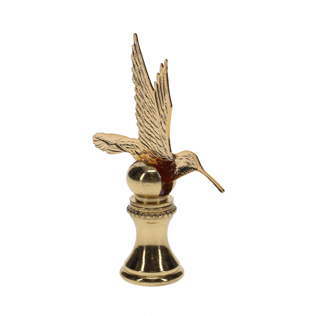 2-1/2" Tall Brass Finial Hummingbird 1/4-27F Tap (15123)