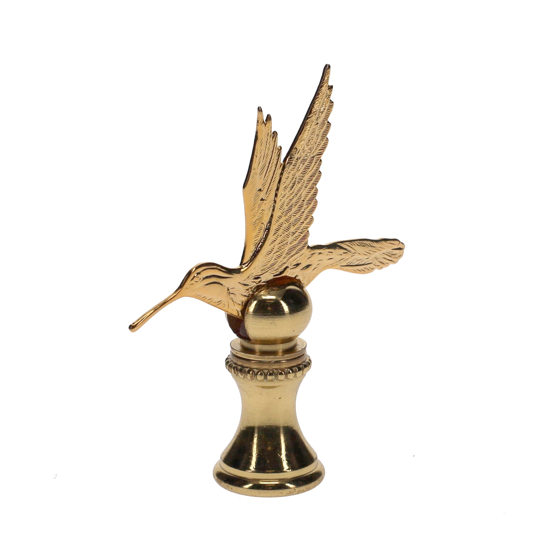 2-1/2" Tall Brass Finial Hummingbird 1/4-27F Tap (15123)