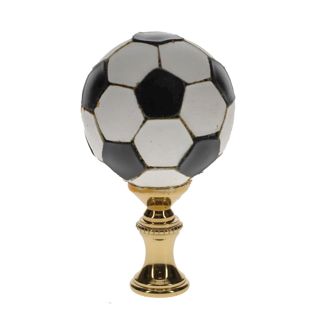 2-1/2" Tall Brass Finial Soccer Ball, 1-1/2" Diameter, 1/4-27F Tap (15125)