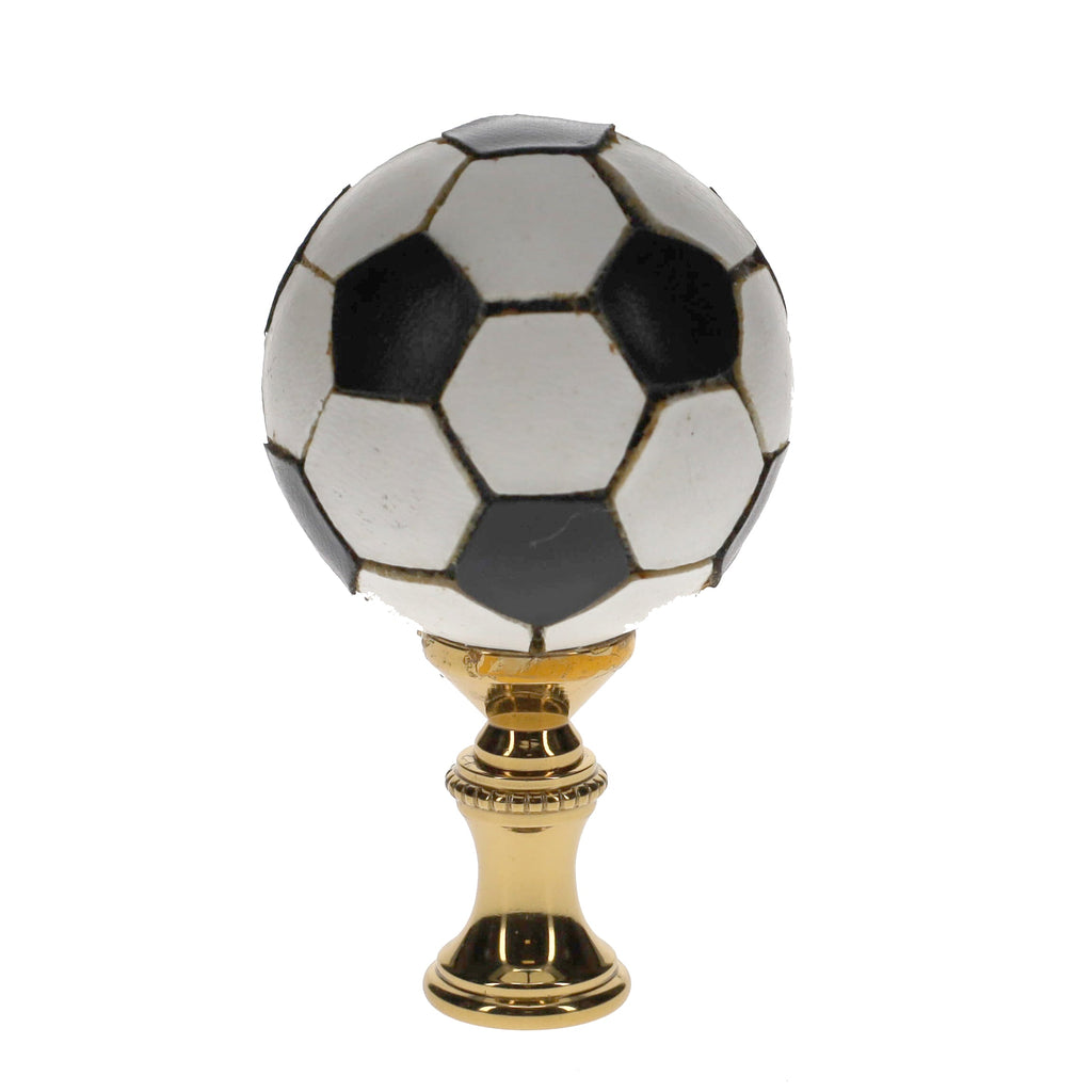 2-1/2" Tall Brass Finial Soccer Ball, 1-1/2" Diameter, 1/4-27F Tap (15125)