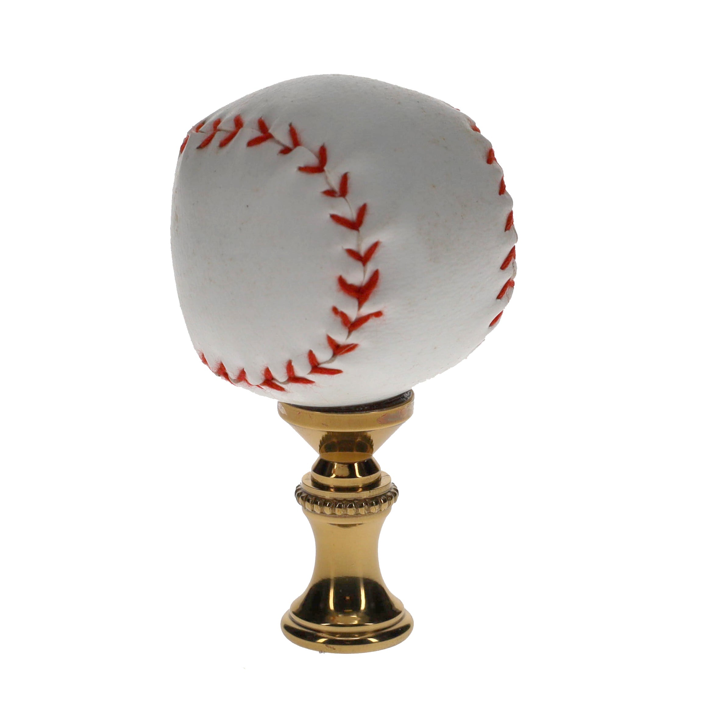 2-1/2" Tall Brass Finial Baseball, 1-1/2" Diameter, 1/4-27F Tap (15126)