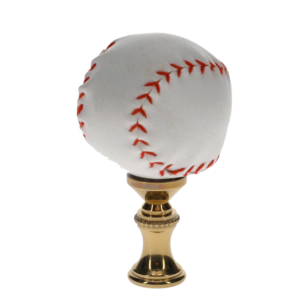 2-1/2" Tall Brass Finial Baseball, 1-1/2" Diameter, 1/4-27F Tap (15126)