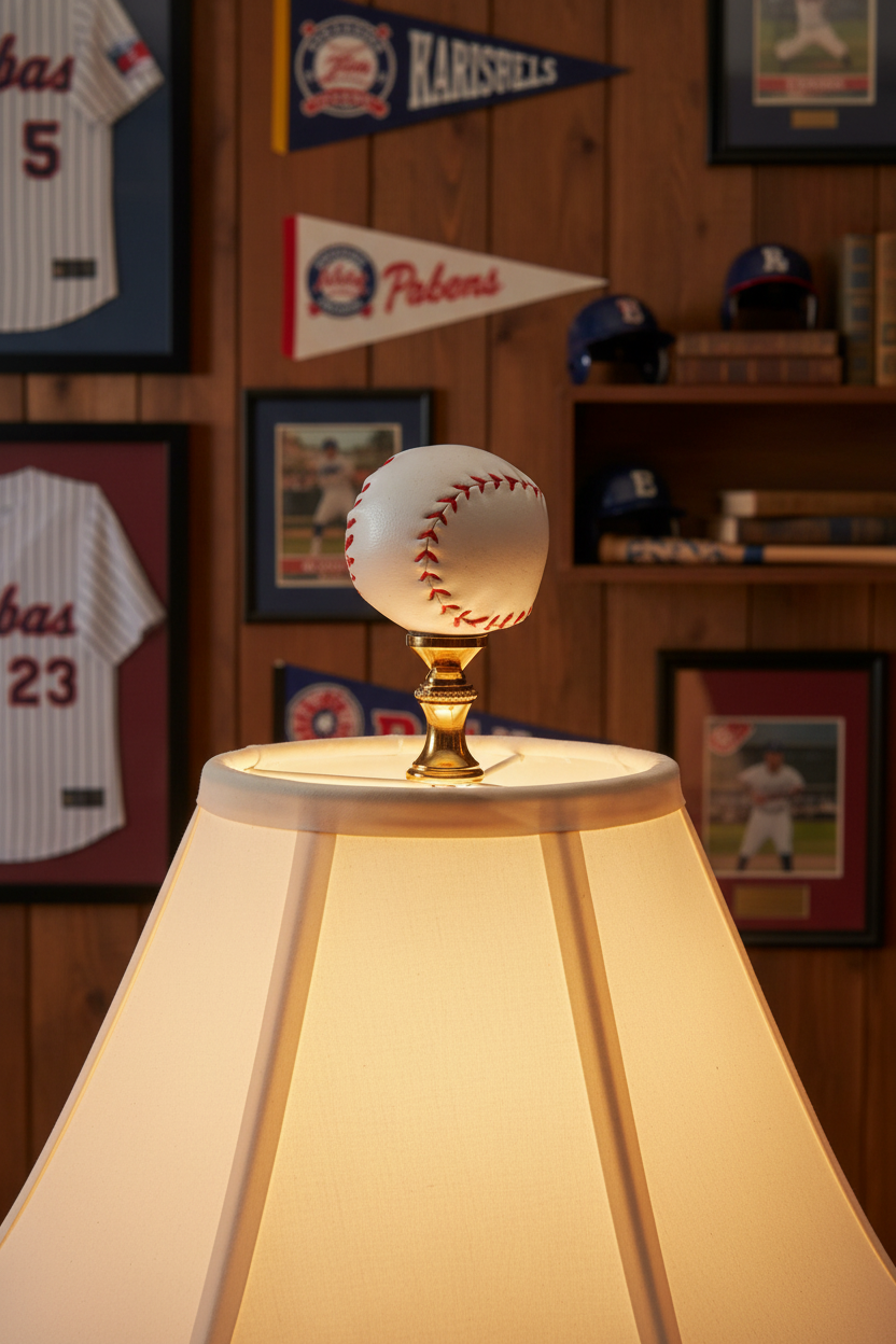 2-1/2" Tall Brass Finial Baseball, 1-1/2" Diameter, 1/4-27F Tap (15126)