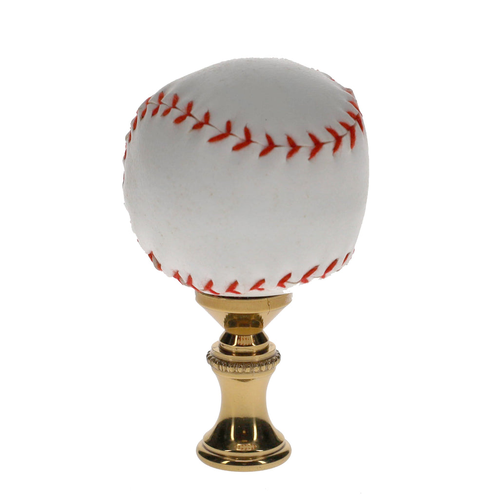 2-1/2" Tall Brass Finial Baseball, 1-1/2" Diameter, 1/4-27F Tap (15126)