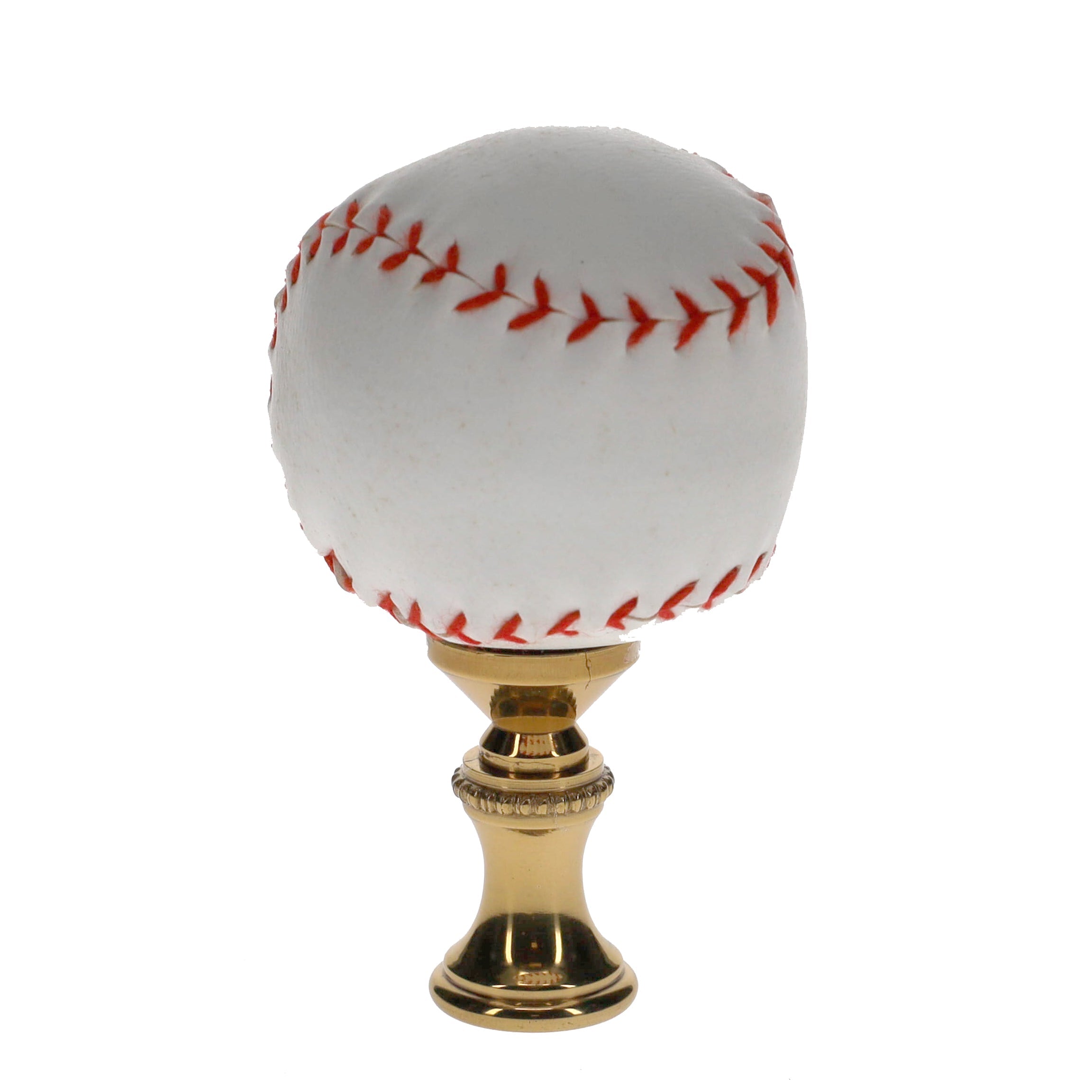 2-1/2" Tall Brass Finial Baseball, 1-1/2" Diameter, 1/4-27F Tap (15126)