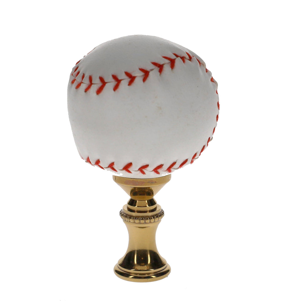 2-1/2" Tall Brass Finial Baseball, 1-1/2" Diameter, 1/4-27F Tap (15126)