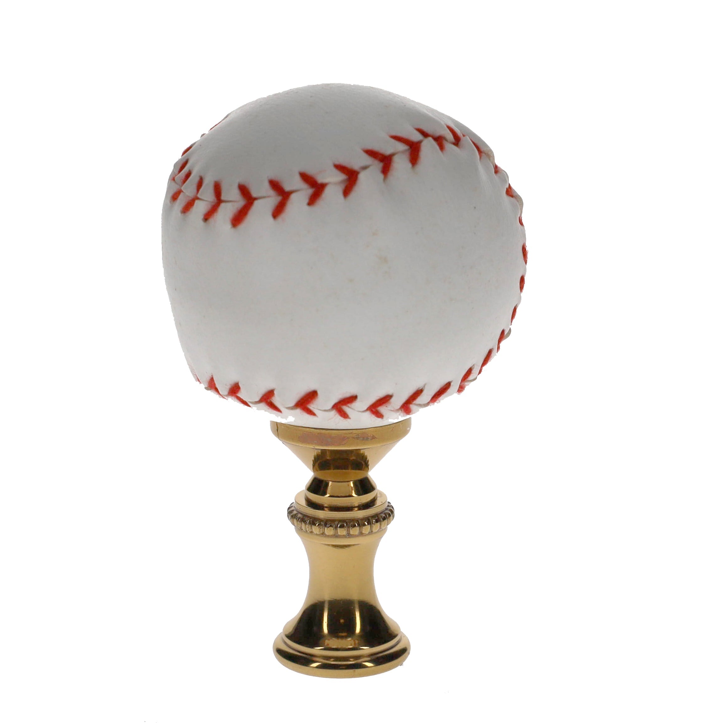 2-1/2" Tall Brass Finial Baseball, 1-1/2" Diameter, 1/4-27F Tap (15126)