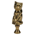 3" Tall Finial Solid Brass Cat, 1/4-27F Tap (15127)