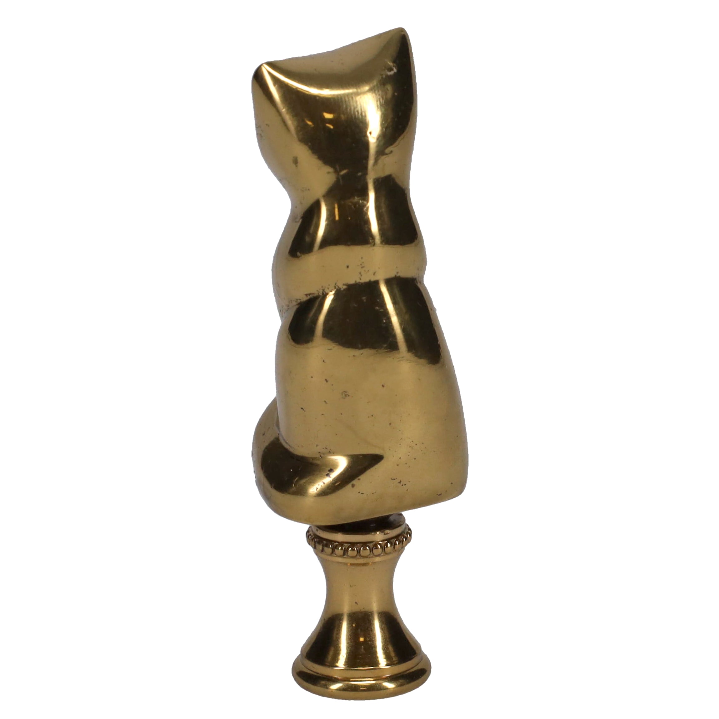 3" Tall Finial Solid Brass Cat, 1/4-27F Tap (15127)