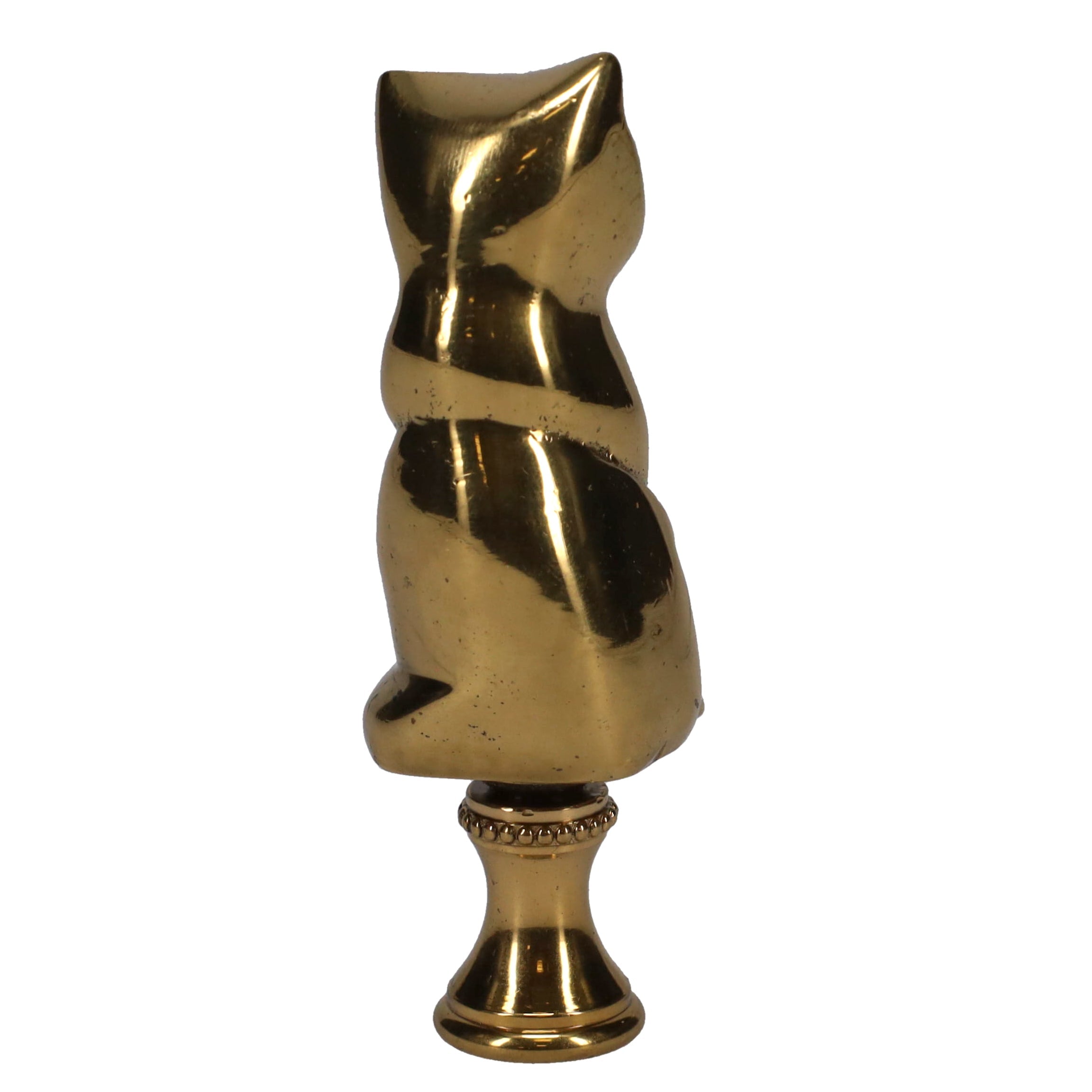 3" Tall Finial Solid Brass Cat, 1/4-27F Tap (15127)