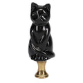 3-1/4" Tall Brass Finial Cat, Ceramic Black, 1/4-27F Tap (15127B)