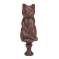 3-1/4" Tall Brass Finial Cat, Ceramic Brown, 1/4-27F Tap (15127BR)