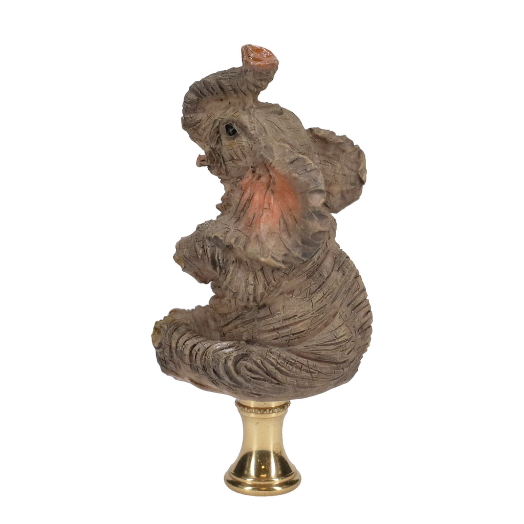 3-1/2" Tall Brass Finial Elephant, Ceramic, 1/4-27F Tap (15129A)