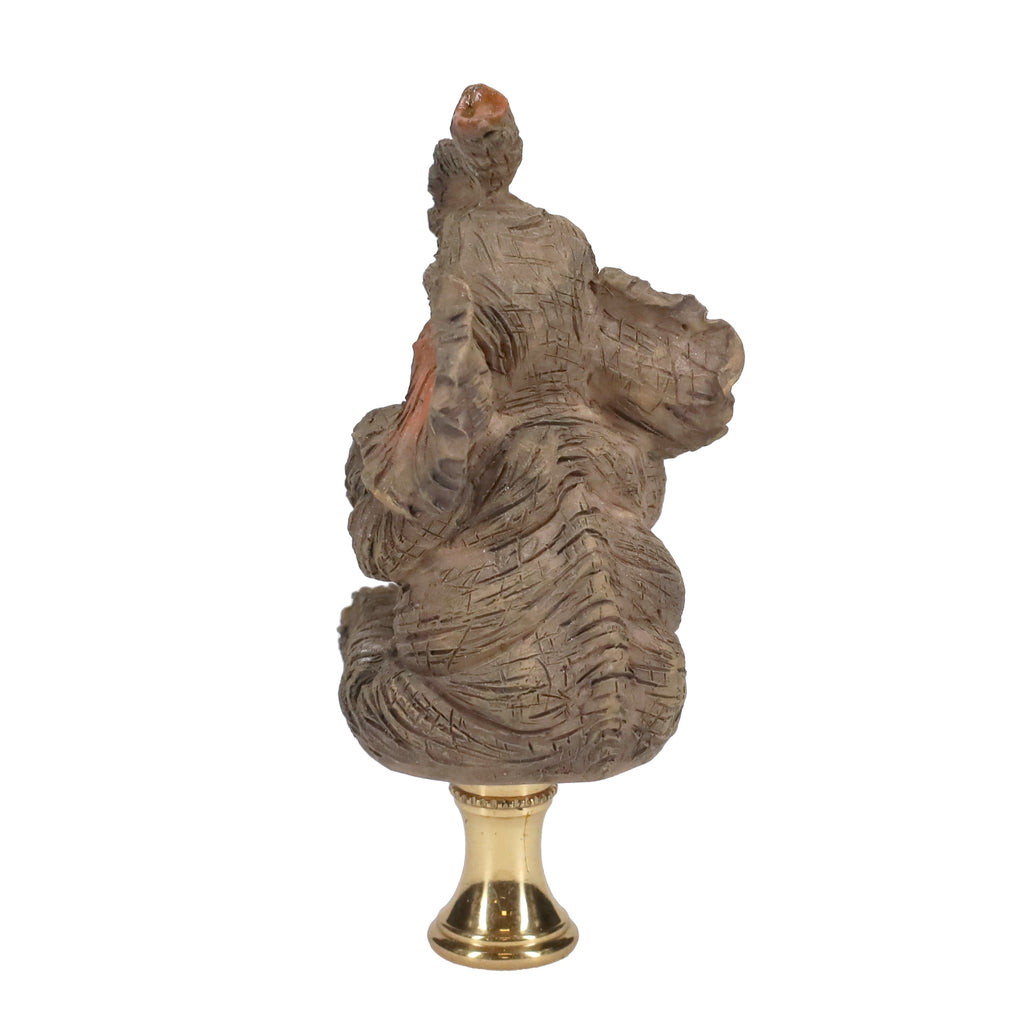 3-1/2" Tall Brass Finial Elephant, Ceramic, 1/4-27F Tap (15129A)