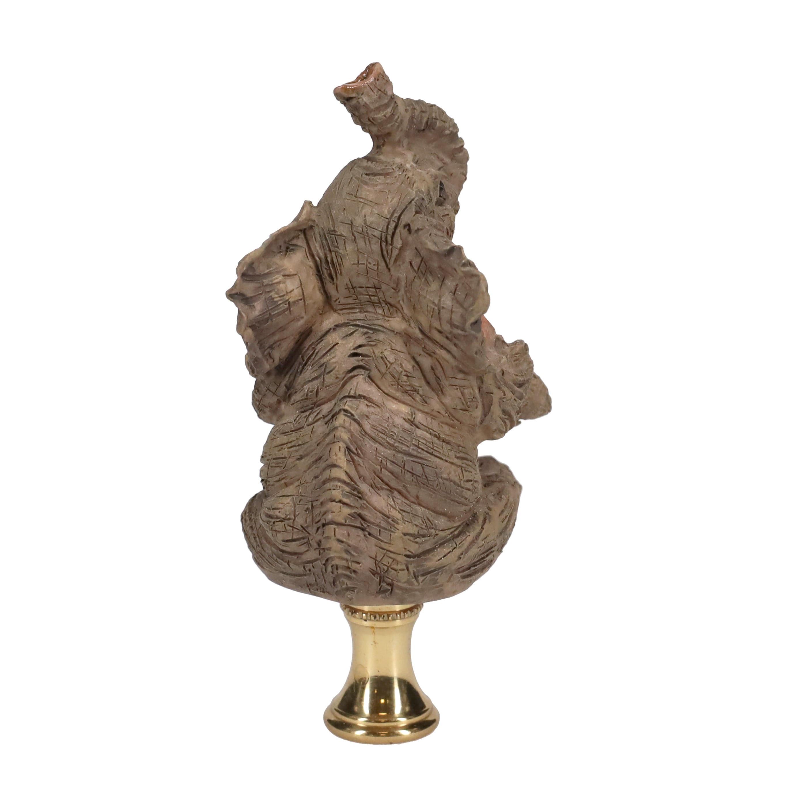 3-1/2" Tall Brass Finial Elephant, Ceramic, 1/4-27F Tap (15129A)