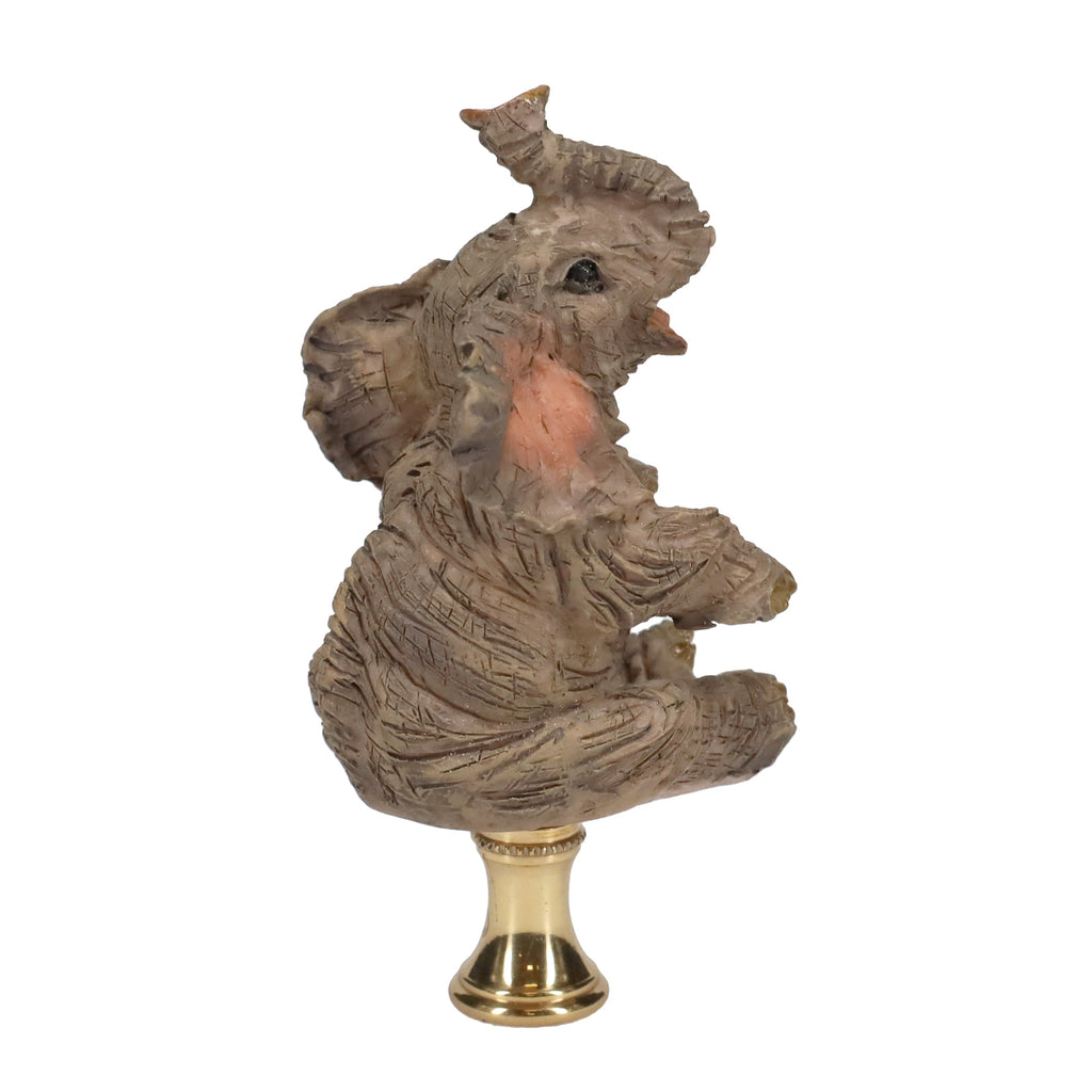 3-1/2" Tall Brass Finial Elephant, Ceramic, 1/4-27F Tap (15129A)